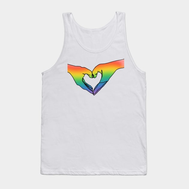 Rainbow Heart Hands Tank Top by ThePureAudacity